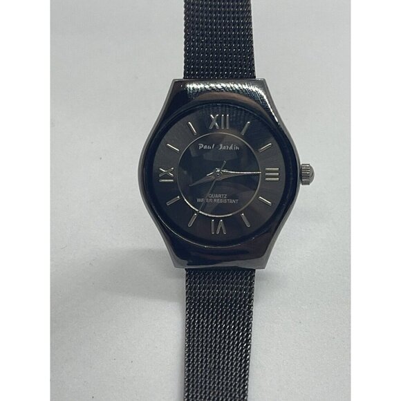 Paul Jardin Men's Quartz Watch Round All Black Water Resistant - Picture 2 of 10